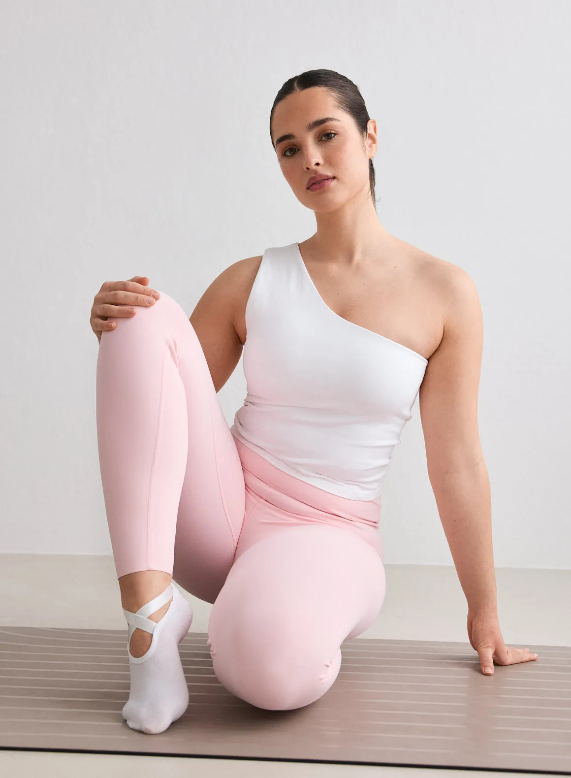 White Shape Seamless One Shoulder Bralette sold by Aimn