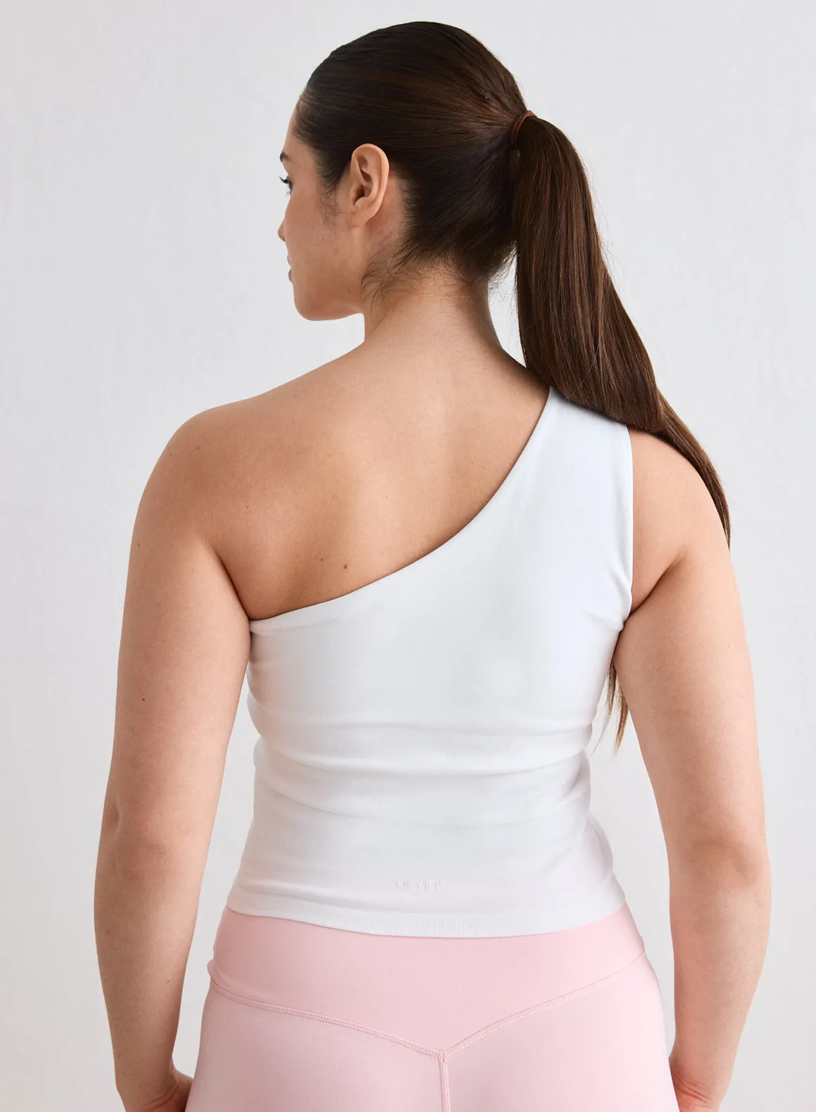 White Shape Seamless One Shoulder Bralette sold by Aimn product image thumbnail 2