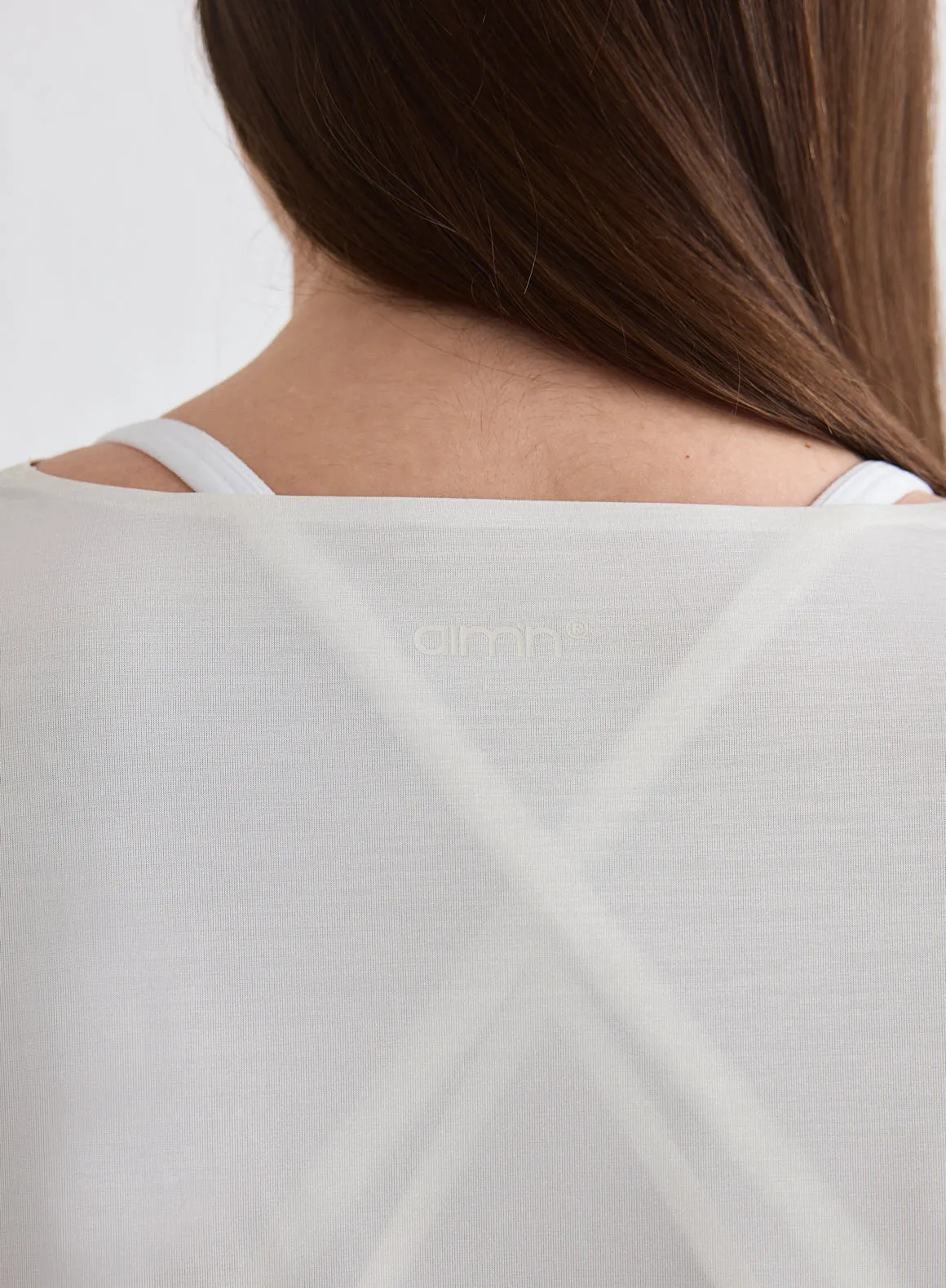 Off White Luminous Draped Long Sleeve sold by Aimn product image thumbnail 4
