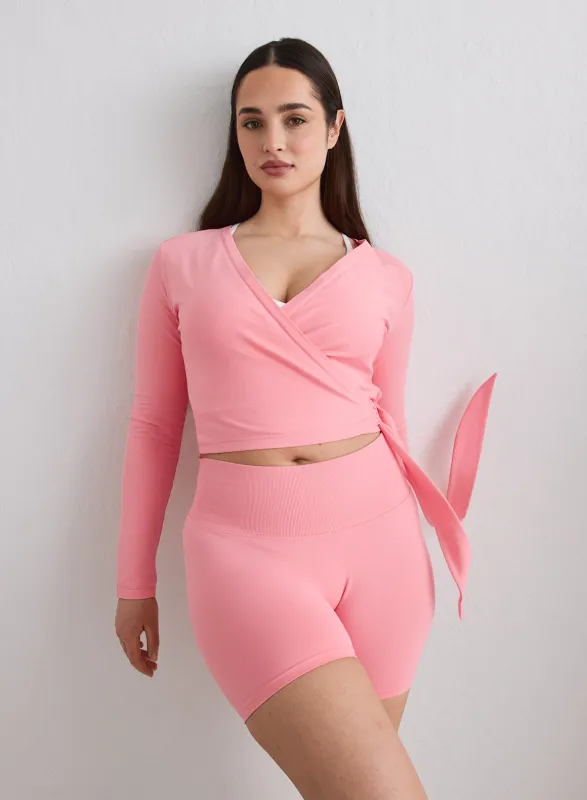 Blush Shape Seamless Wrap Long Sleeve made by Aimn