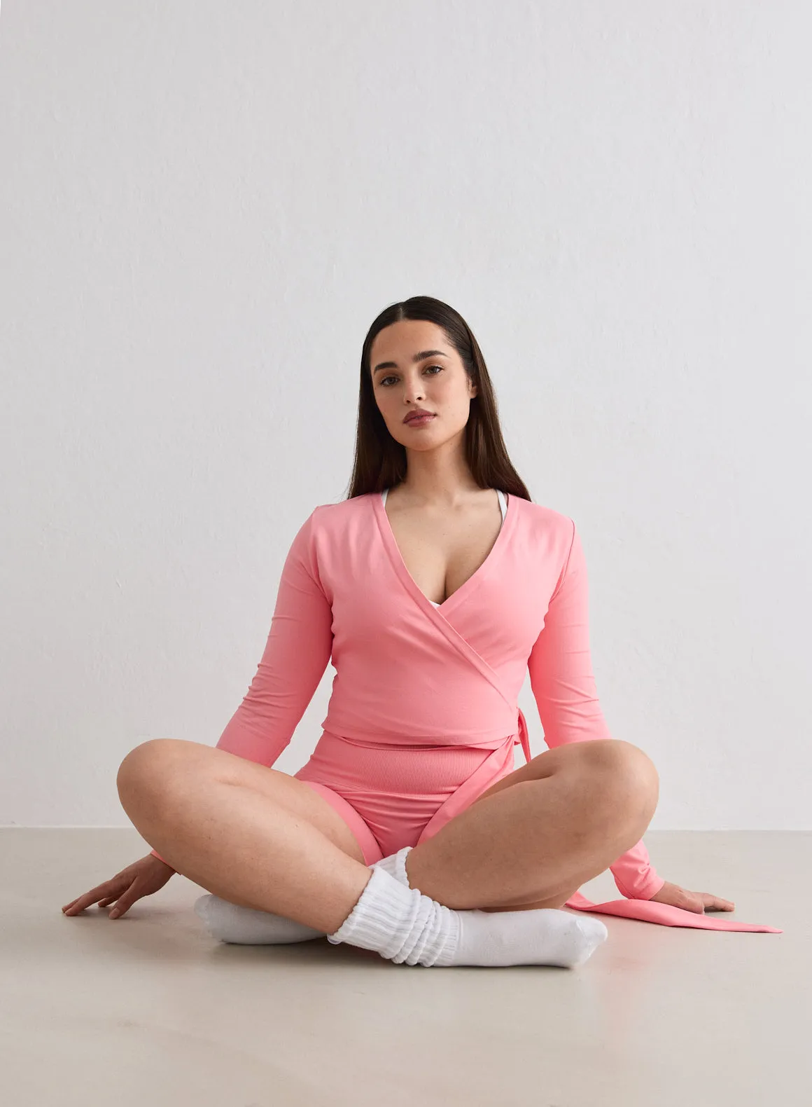 Blush Shape Seamless Wrap Long Sleeve sold by Aimn product image thumbnail 3