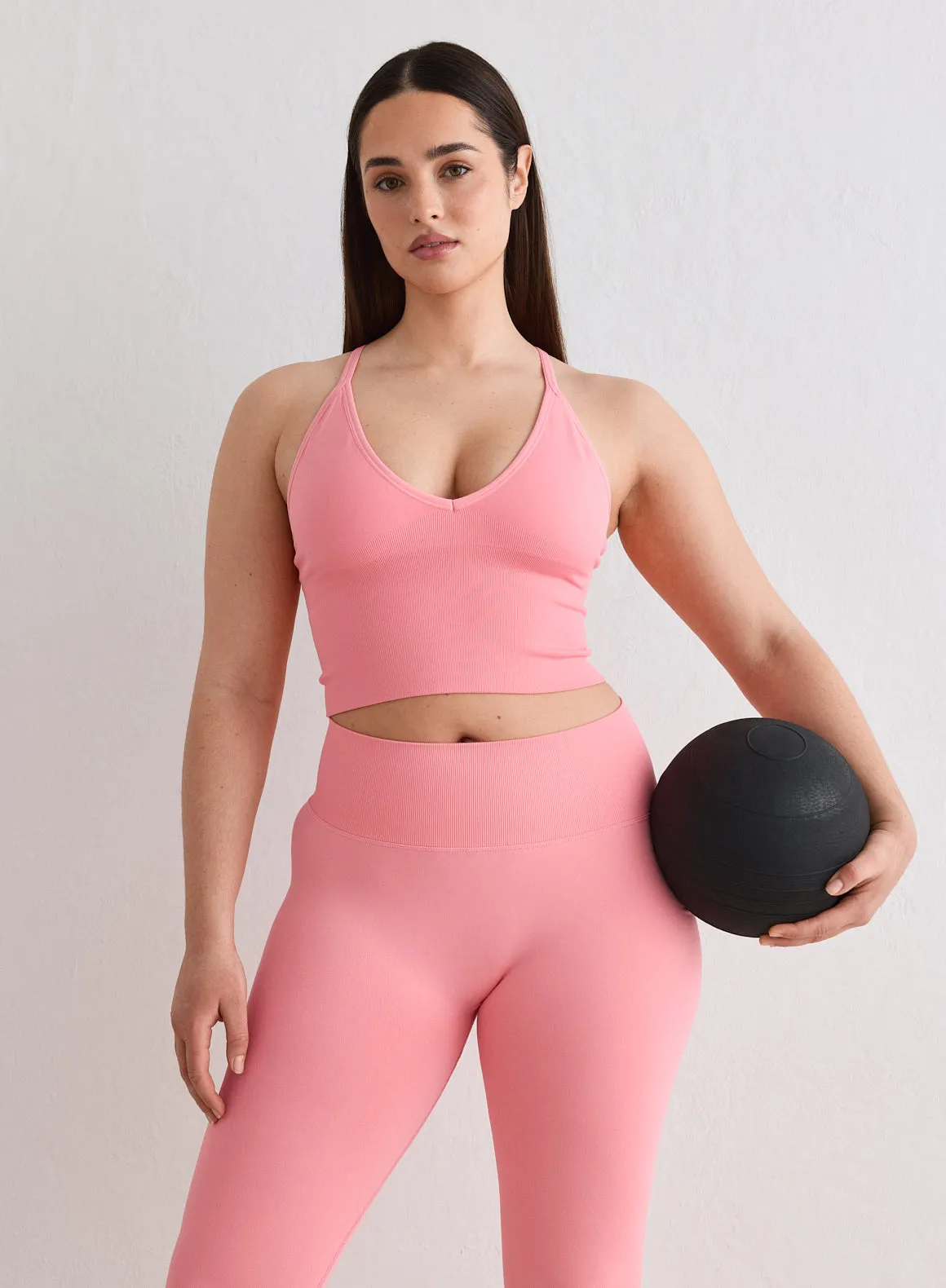Blush Shape Seamless Cross Back Bralette sold by Aimn