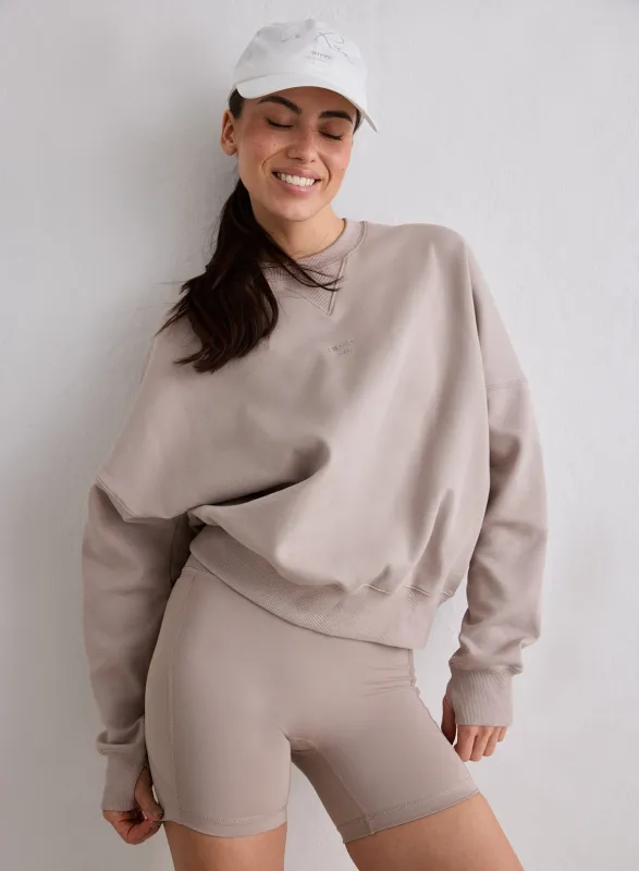 Dark Clay Le Run Running Sweatshirt made by Aimn