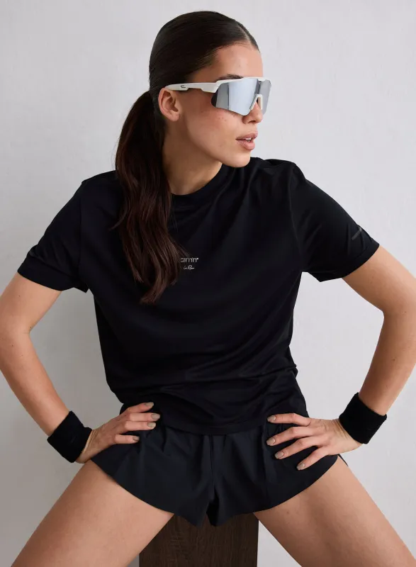Black Le Run Seamless Running T-shirt made by Aimn