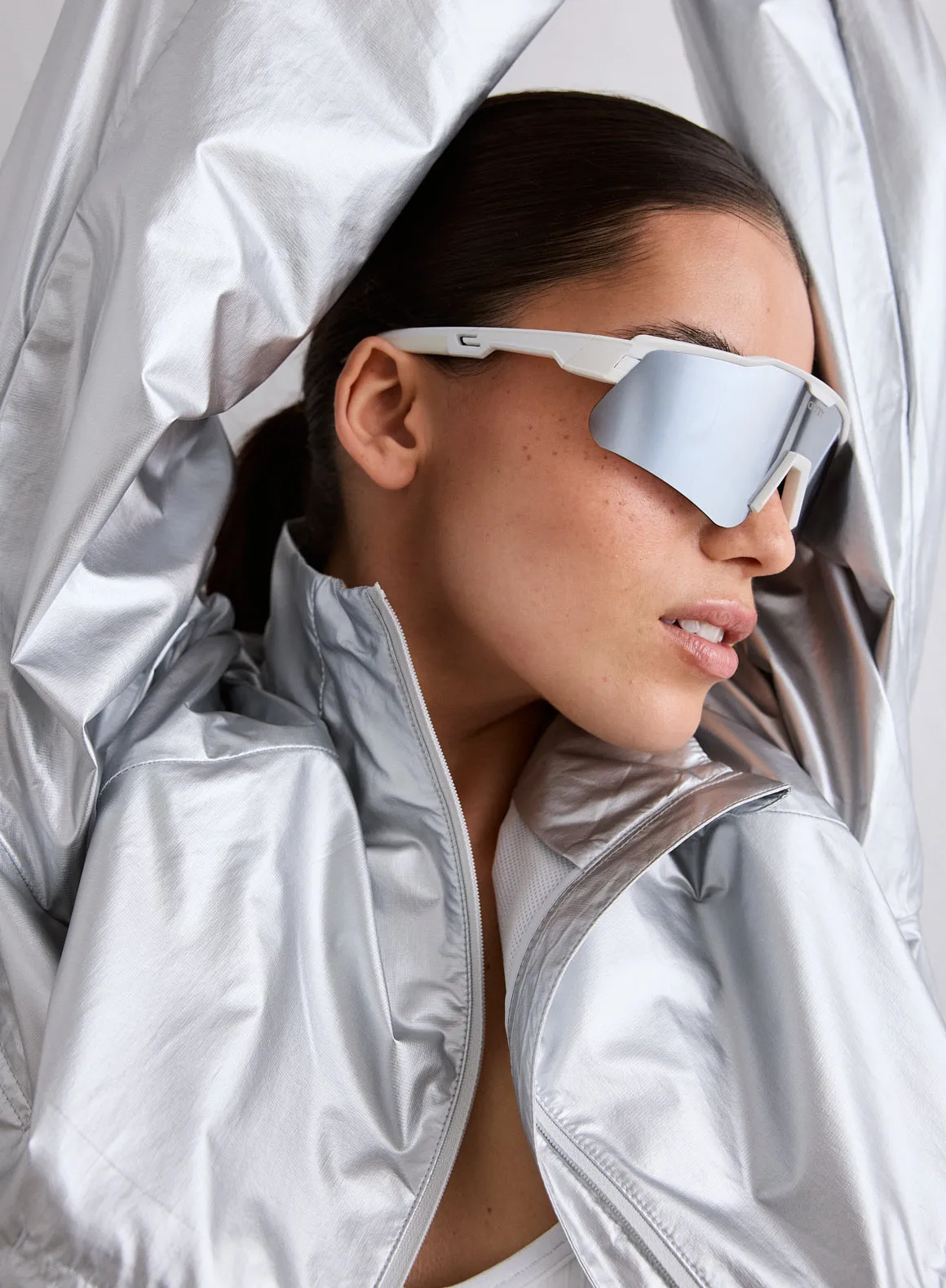 Silver Metallic Running Jacket sold by Aimn product image thumbnail 2