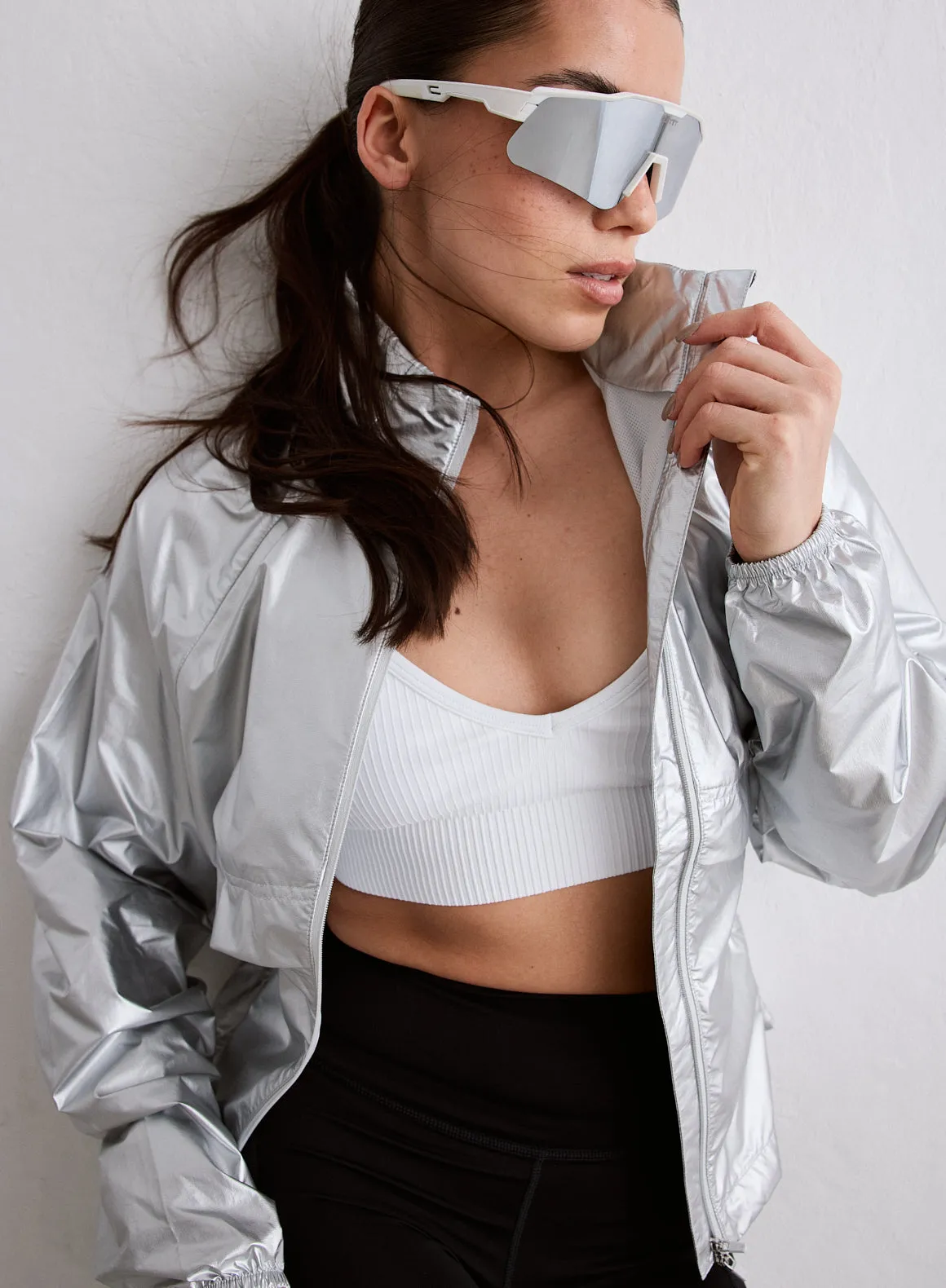 Silver Metallic Running Jacket sold by Aimn