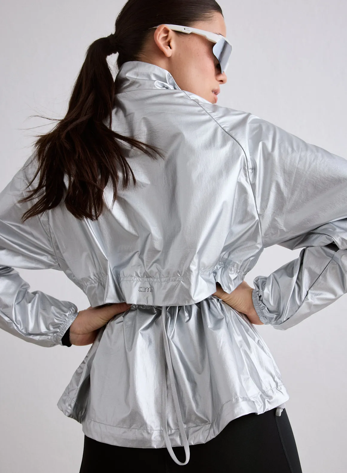 Silver Metallic Running Jacket sold by Aimn product image thumbnail 3