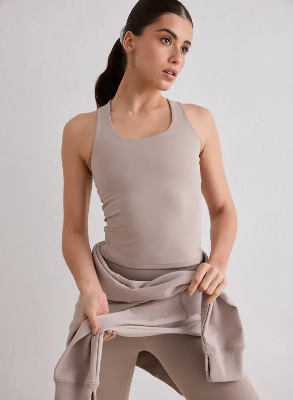 Dark Clay Lunar Running Singlet made by Aimn