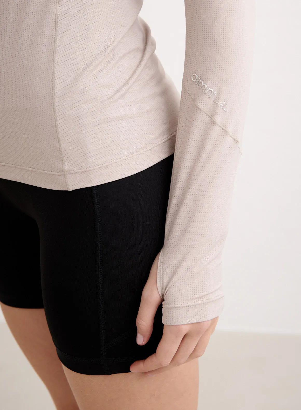 Dark Clay Running Zip Long Sleeve sold by Aimn product image thumbnail 5
