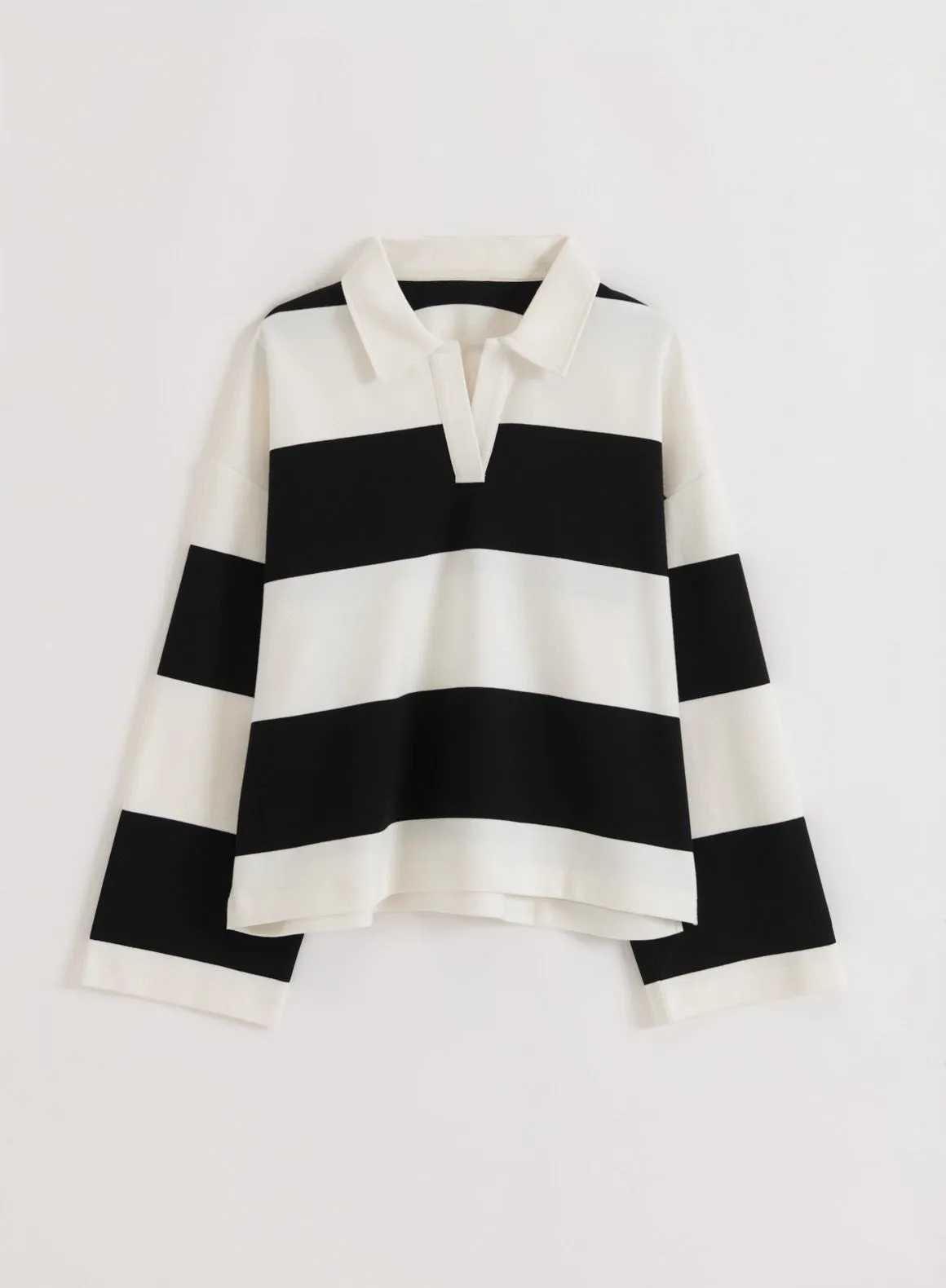 Black Stripe Rugby Shirt sold by Aimn product image thumbnail 5