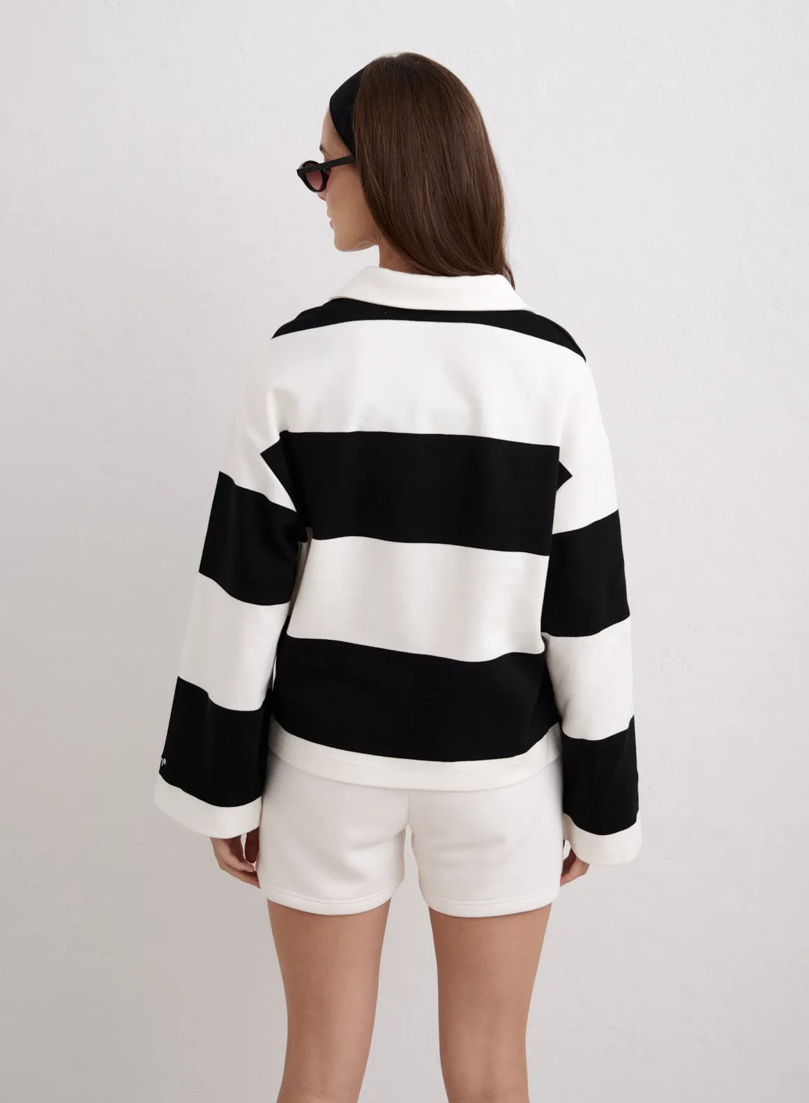 Black Stripe Rugby Shirt sold by Aimn product image thumbnail 4