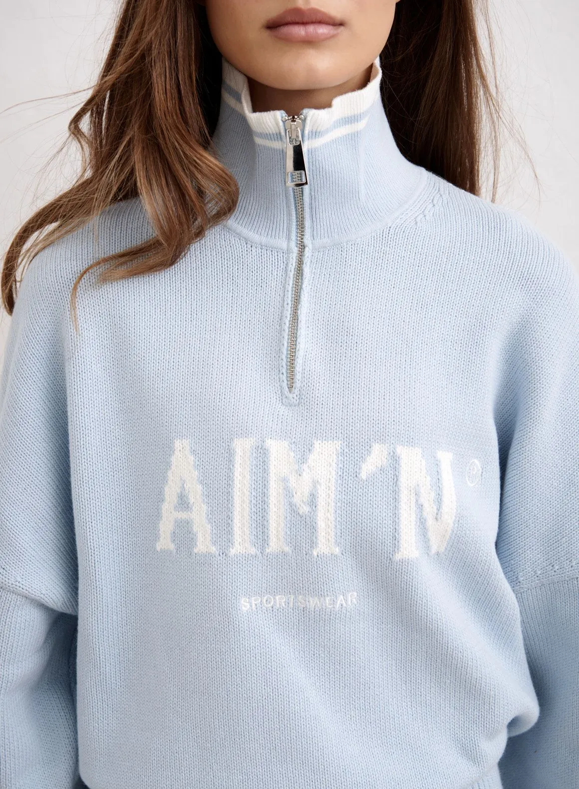 Aura College Knitted Half Zip sold by Aimn product image thumbnail 3