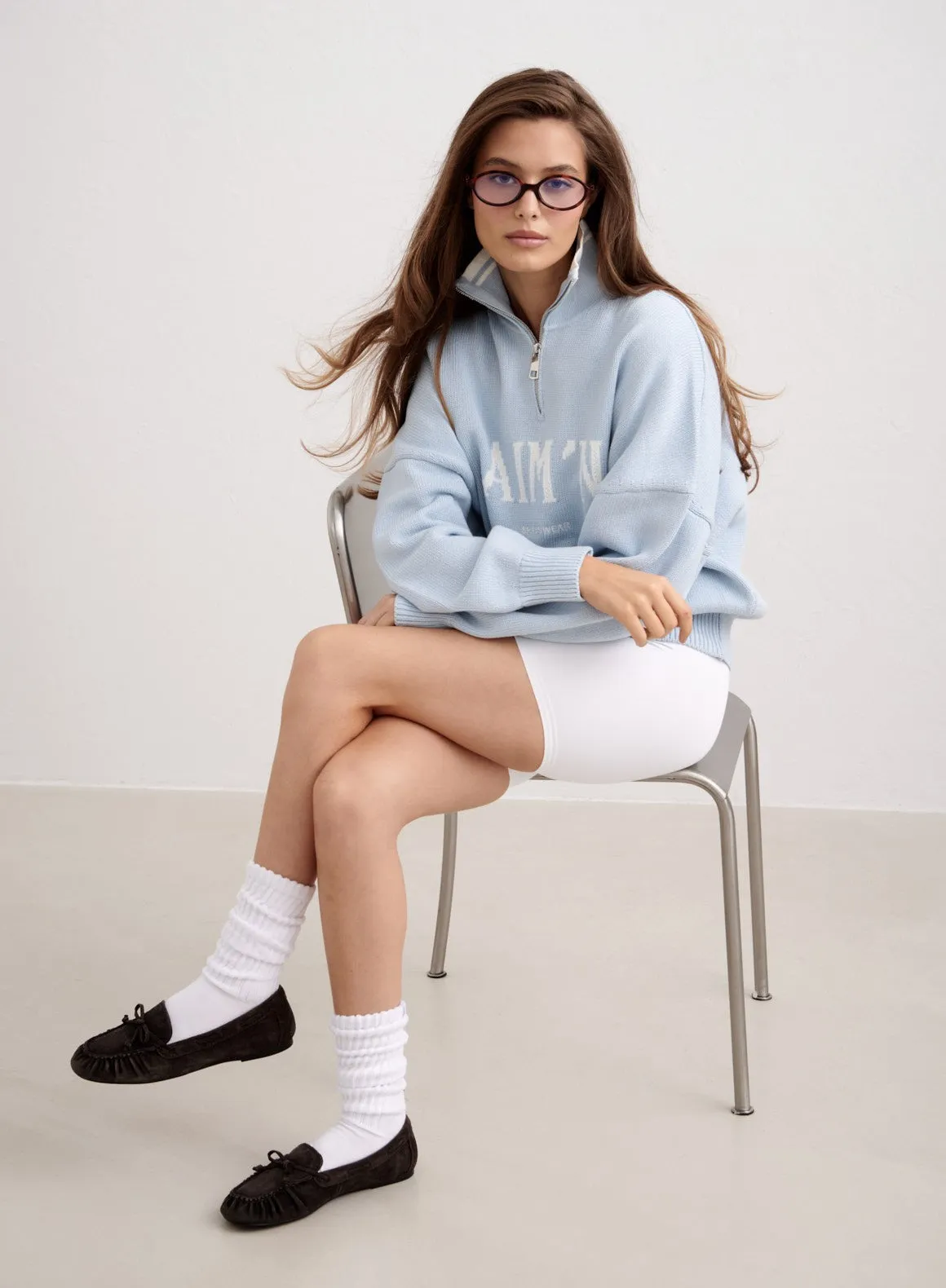 Aura College Knitted Half Zip sold by Aimn product image thumbnail 4