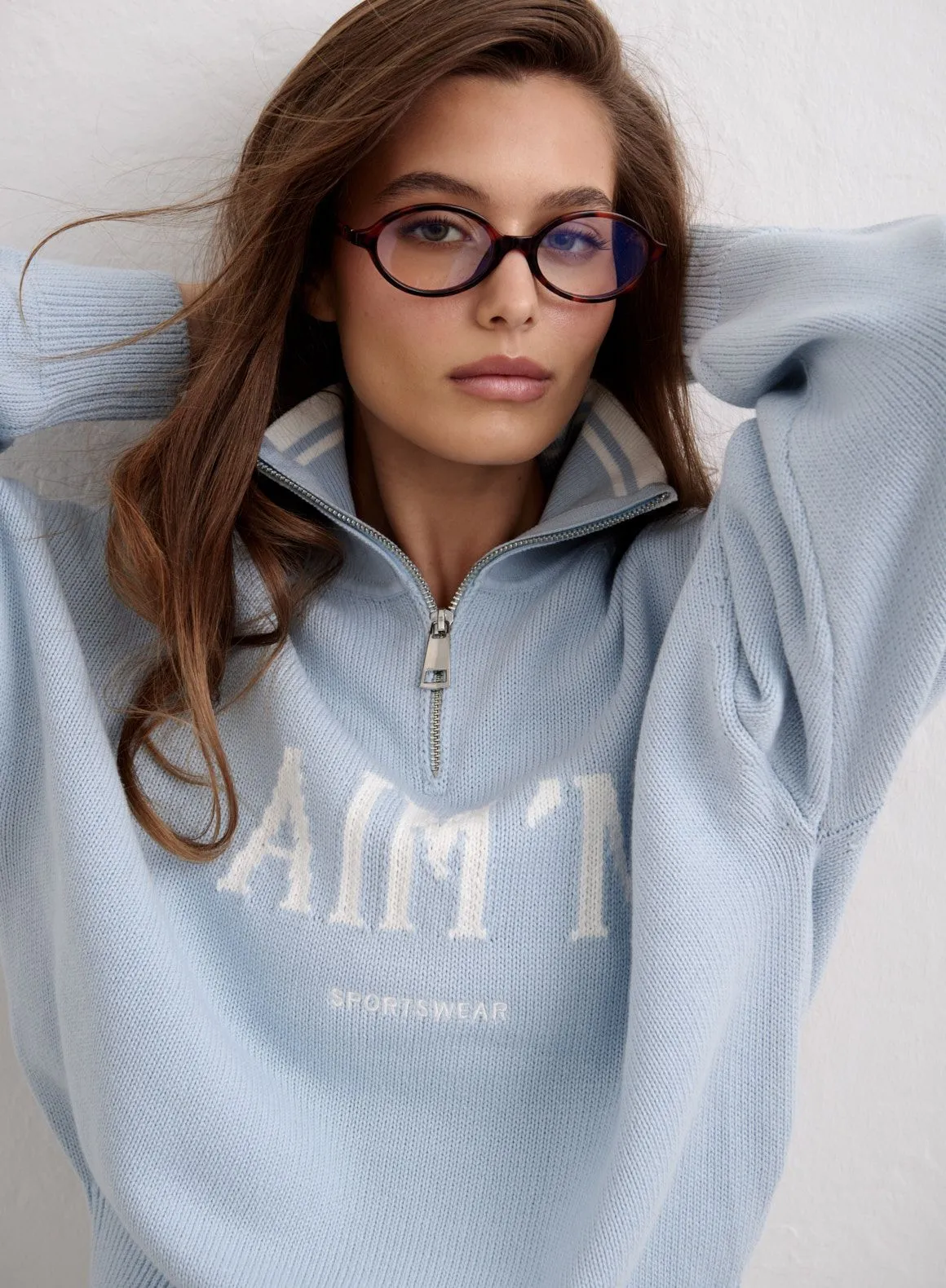 Aura College Knitted Half Zip sold by Aimn