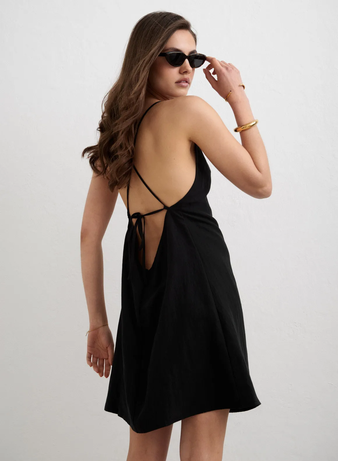 Black Riviera Short Dress sold by Aimn product image thumbnail 2