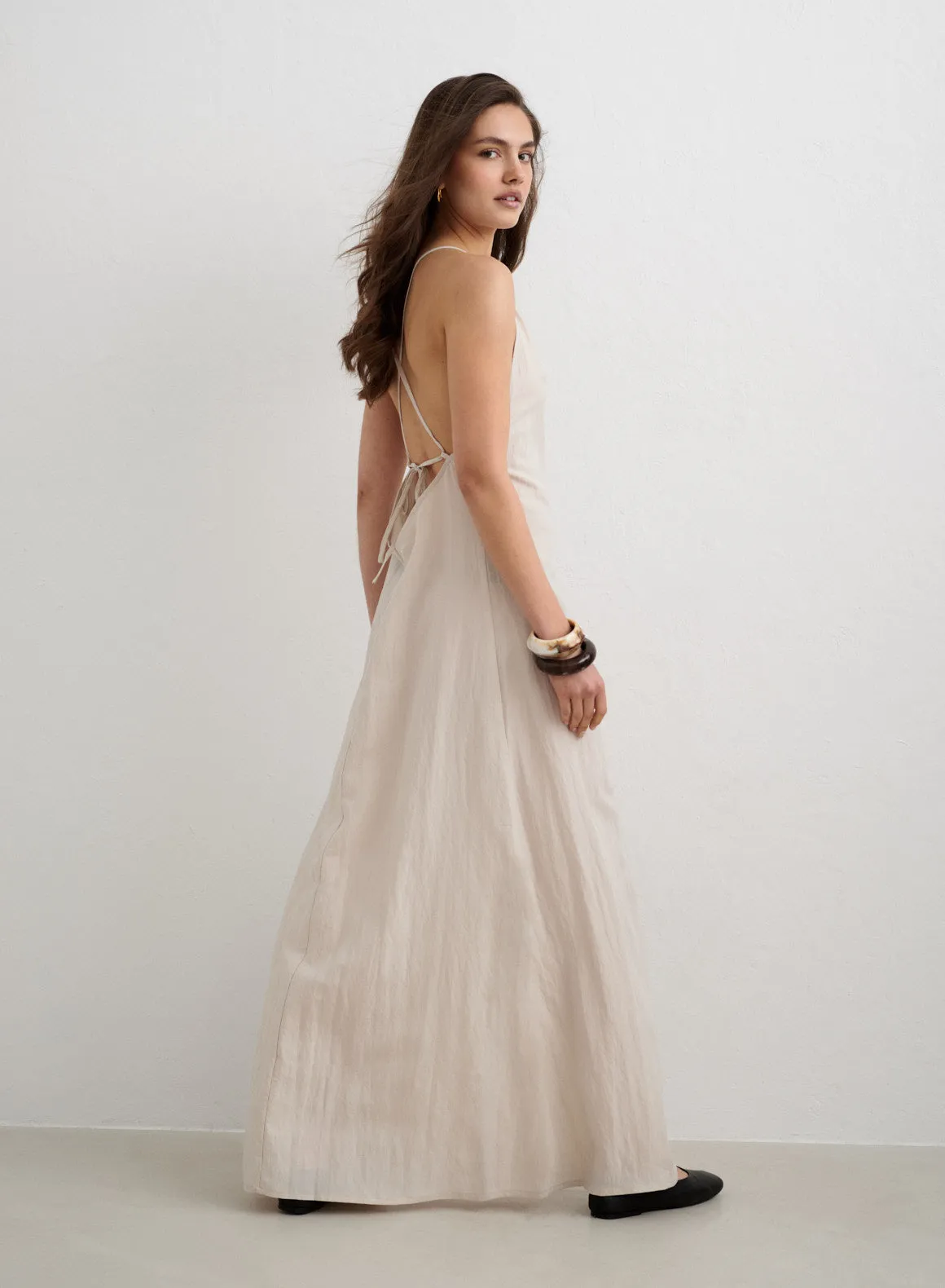 Sand Riviera Maxi Dress sold by Aimn
