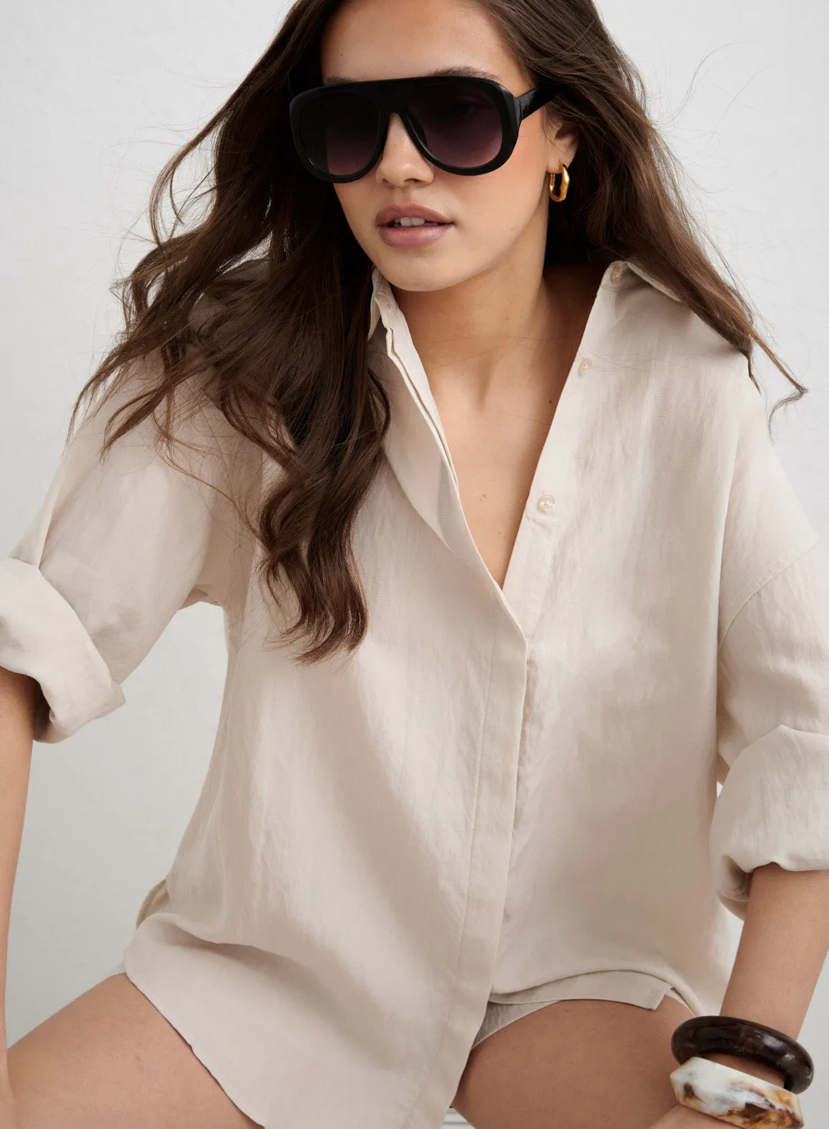 Sand Riviera Shirt sold by Aimn product image thumbnail 3