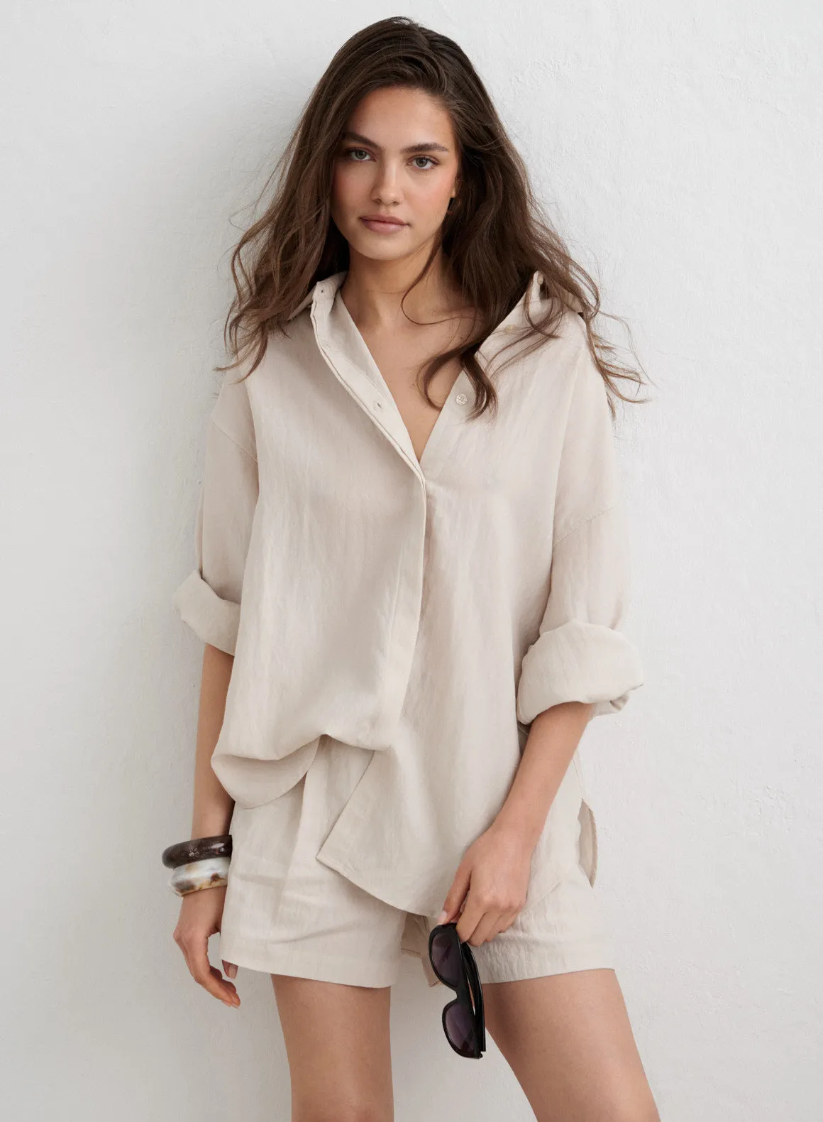 Sand Riviera Shirt sold by Aimn product image thumbnail 5