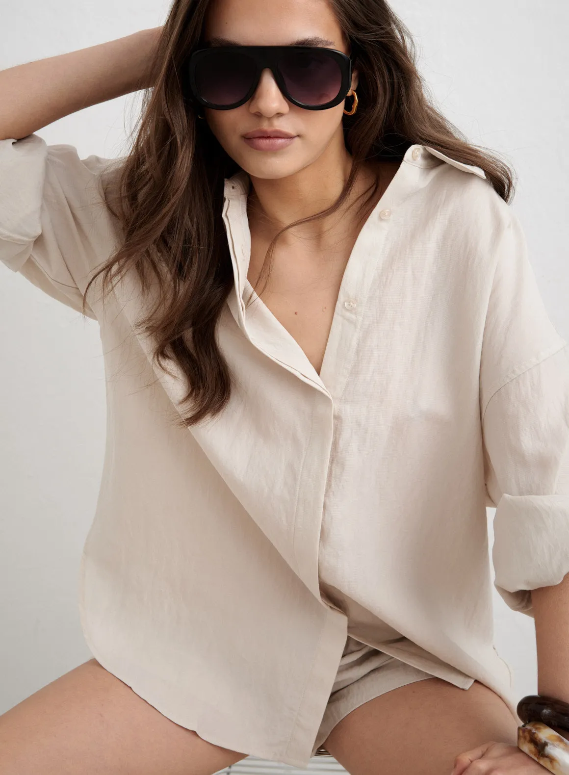 Sand Riviera Shirt sold by Aimn product image thumbnail 2