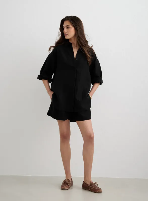 Black Riviera Shirt made by Aimn