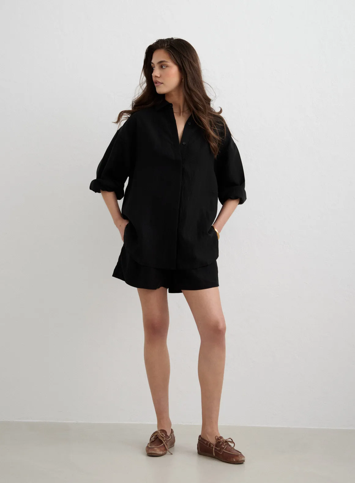 Black Riviera Shirt sold by Aimn