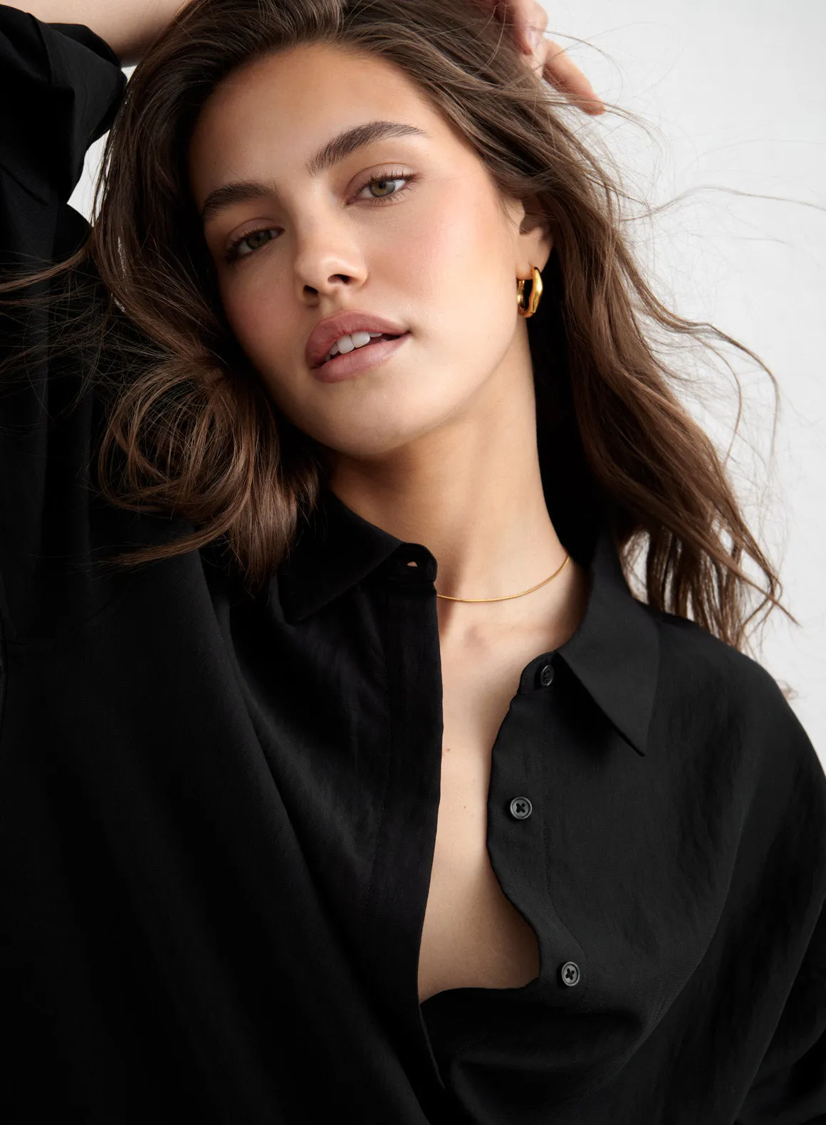 Black Riviera Shirt sold by Aimn product image thumbnail 3