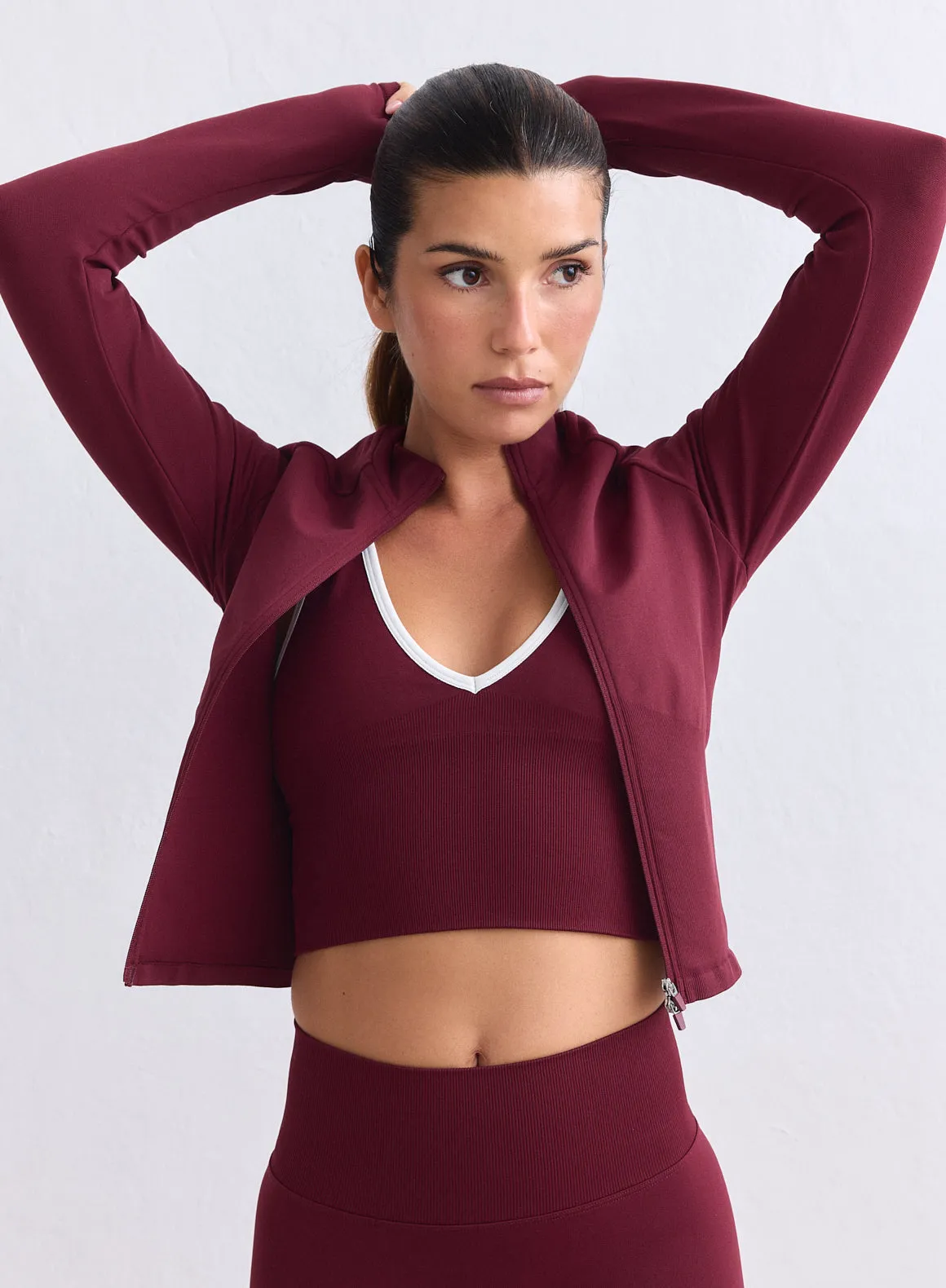 Merlot Shape Seamless Zip Jacket sold by Aimn product image thumbnail 4