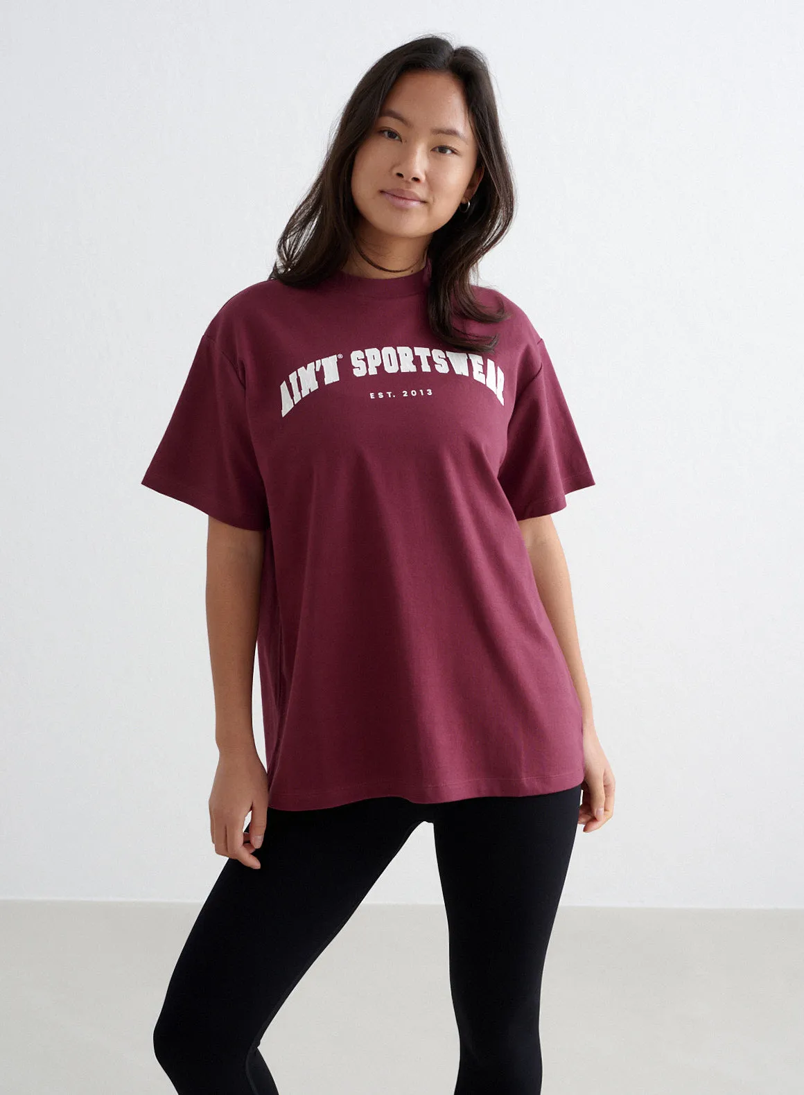 Merlot Varsity Boyfriend T-shirt sold by Aimn