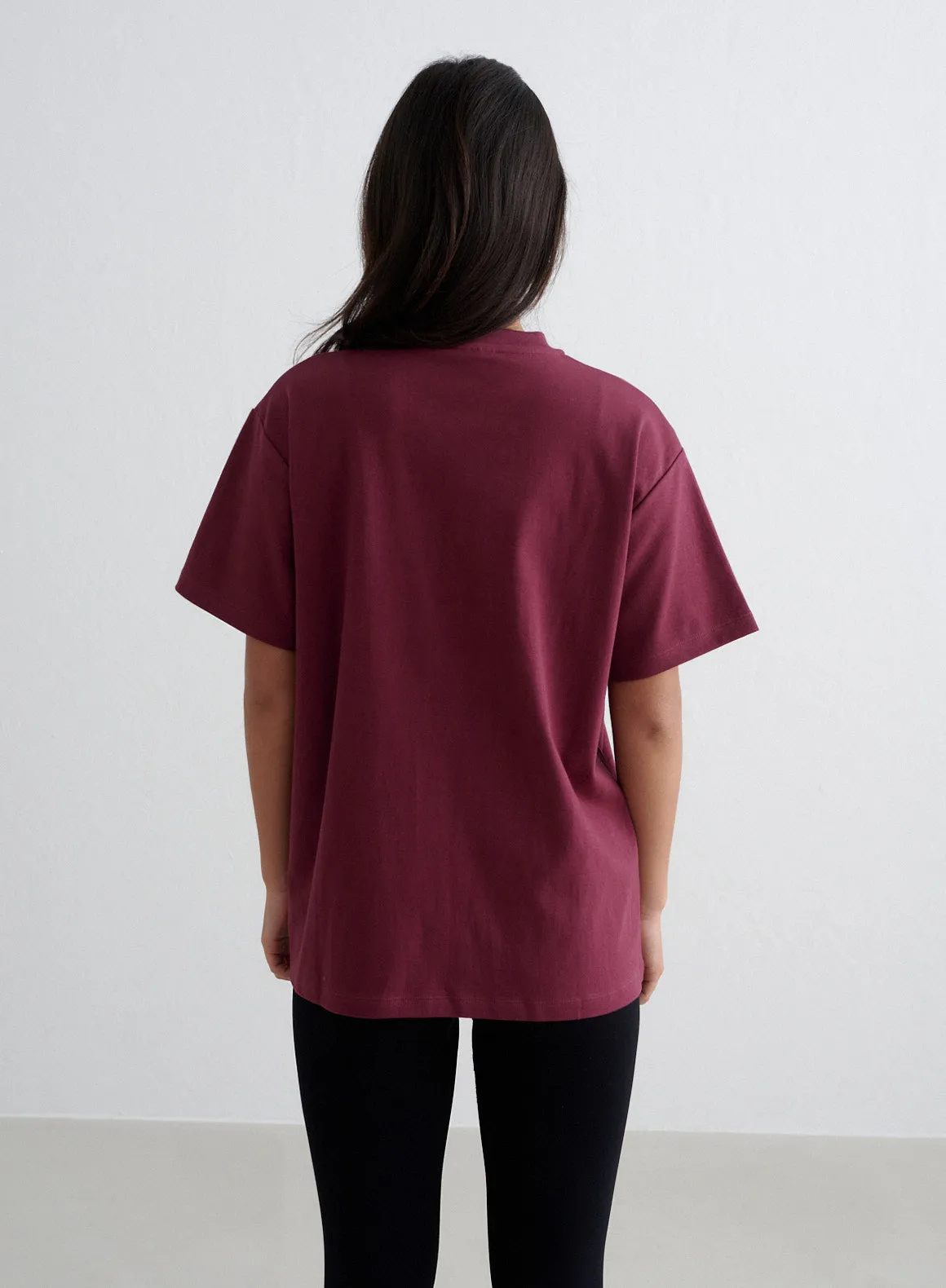 Merlot Varsity Boyfriend T-shirt sold by Aimn product image thumbnail 3