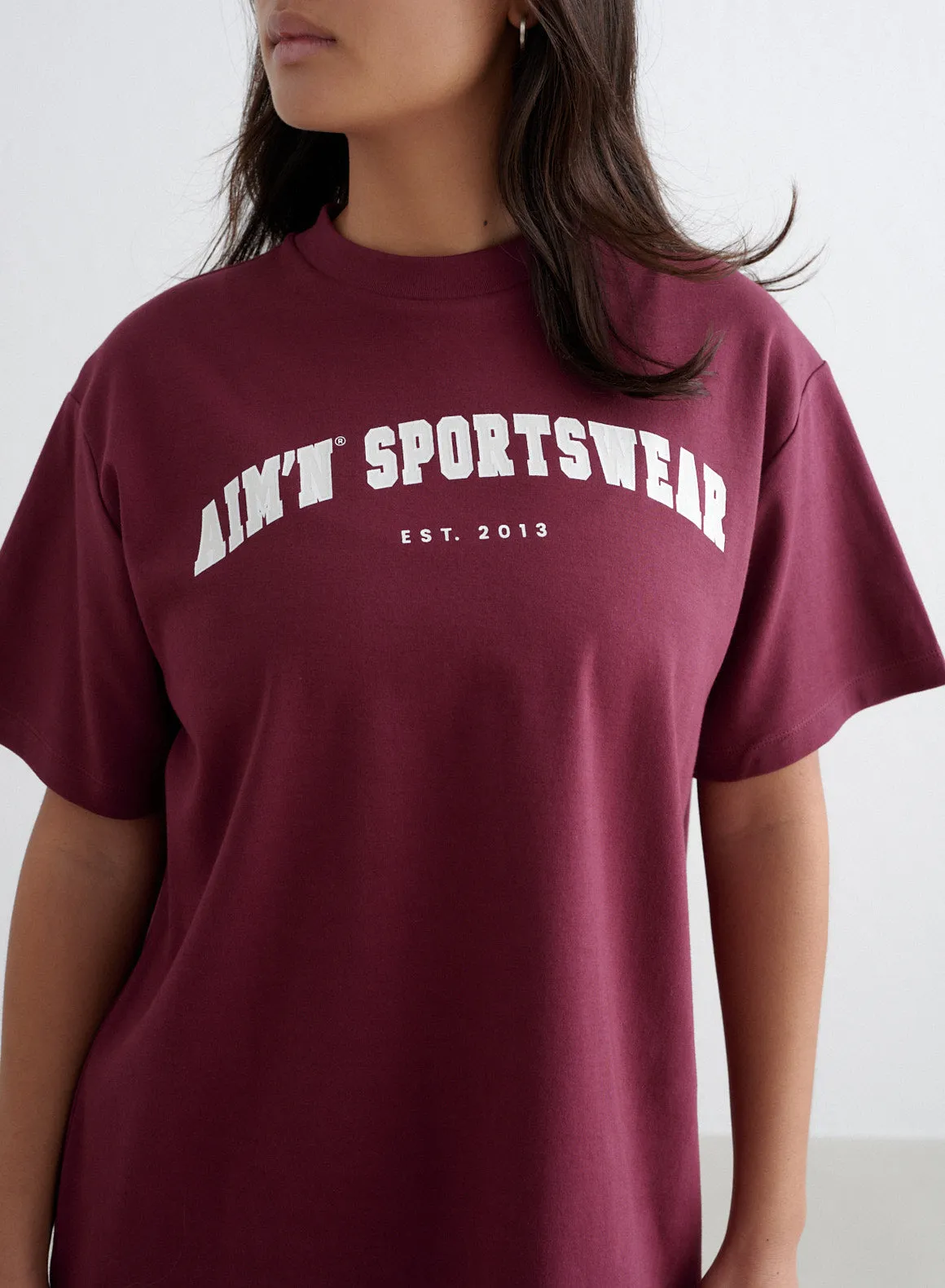 Merlot Varsity Boyfriend T-shirt sold by Aimn product image thumbnail 2