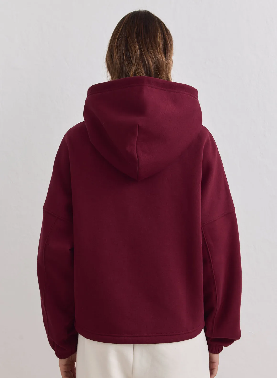 Merlot Varsity Sweat Zip Hood sold by Aimn product image thumbnail 4