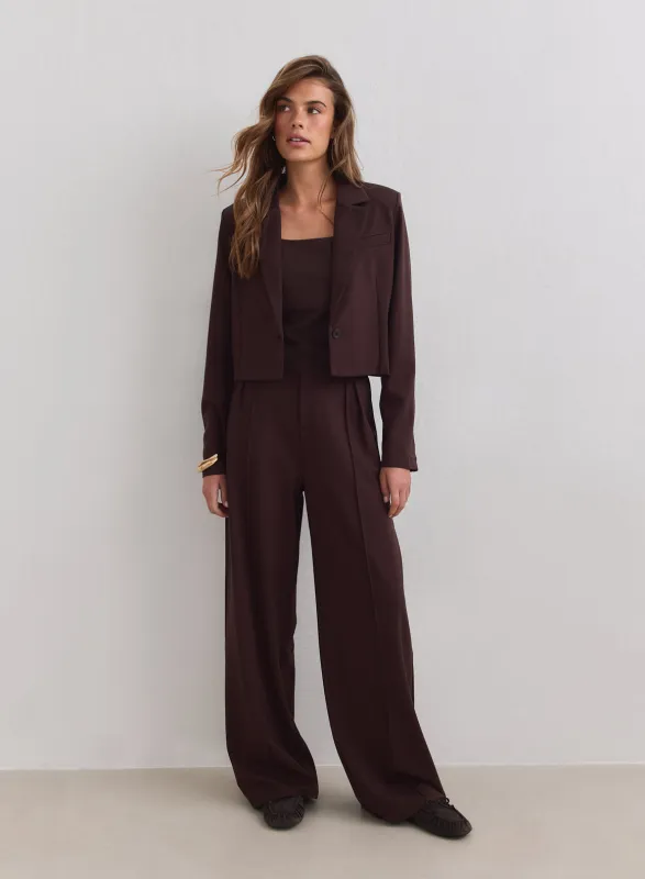 Chocolate Luxe Relaxed Tailored Pants made by Aimn
