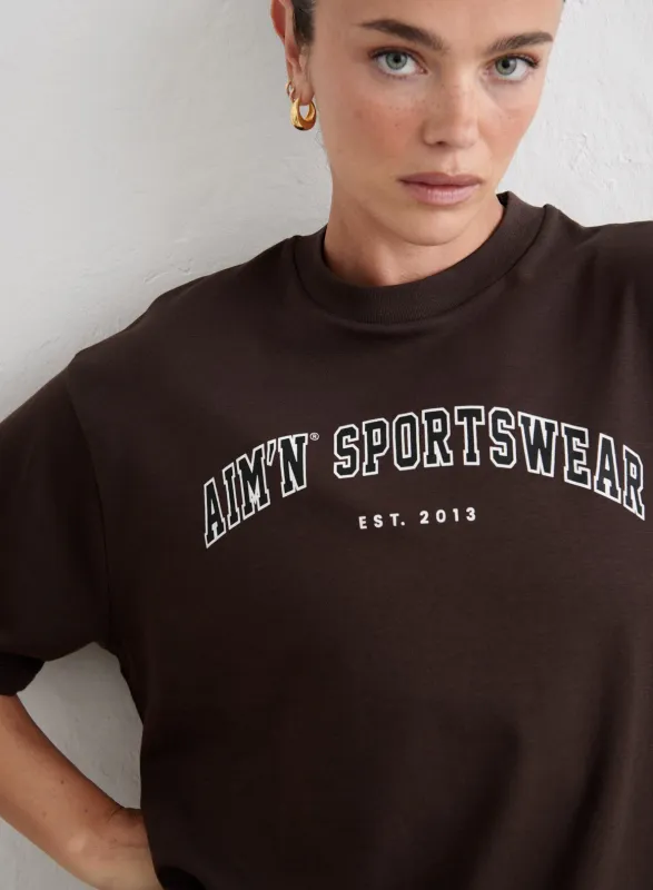 Chocolate Varsity Boyfriend T-shirt made by Aimn