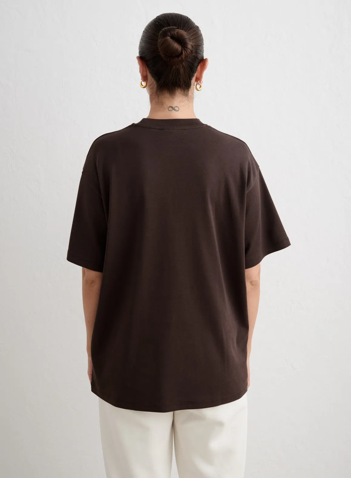 Chocolate Varsity Boyfriend T-shirt sold by Aimn product image thumbnail 4