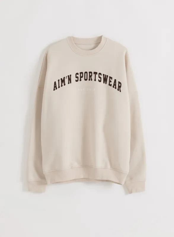 Sand Varsity Sweatshirt made by Aimn