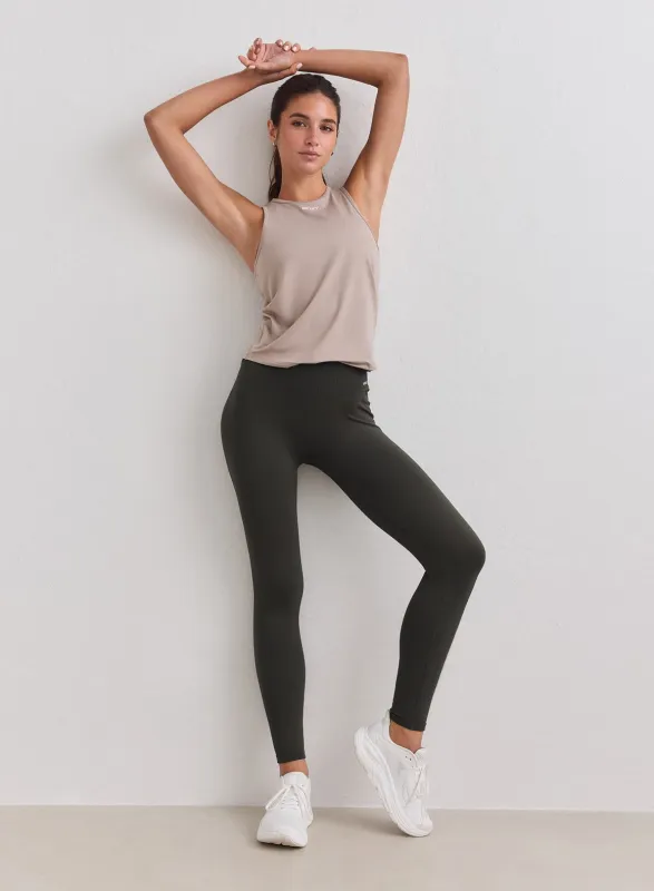 Dark Ivy Ribbed Seamless Tights made by Aimn