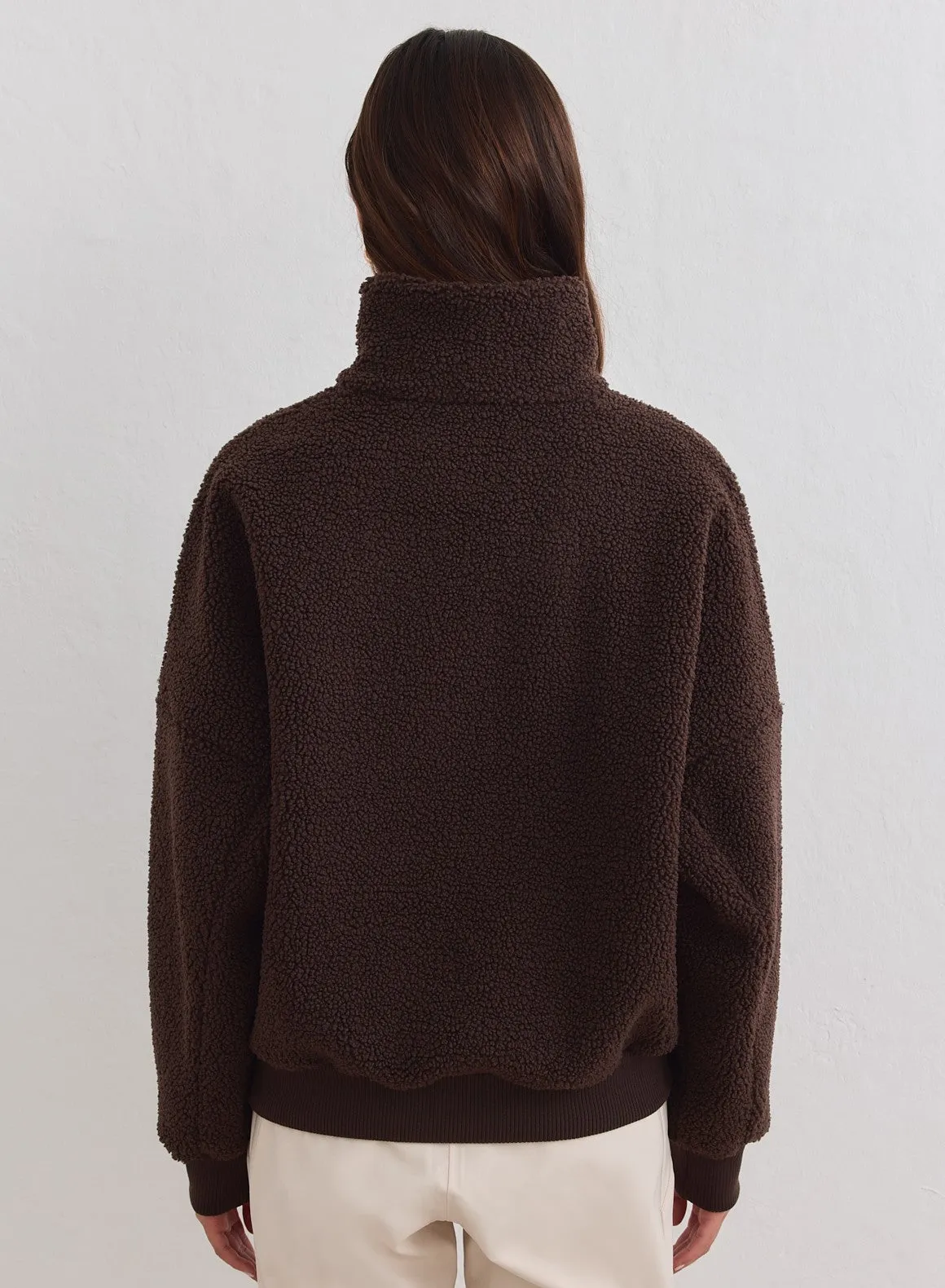 Chocolate Pile Half Zip sold by Aimn product image thumbnail 4