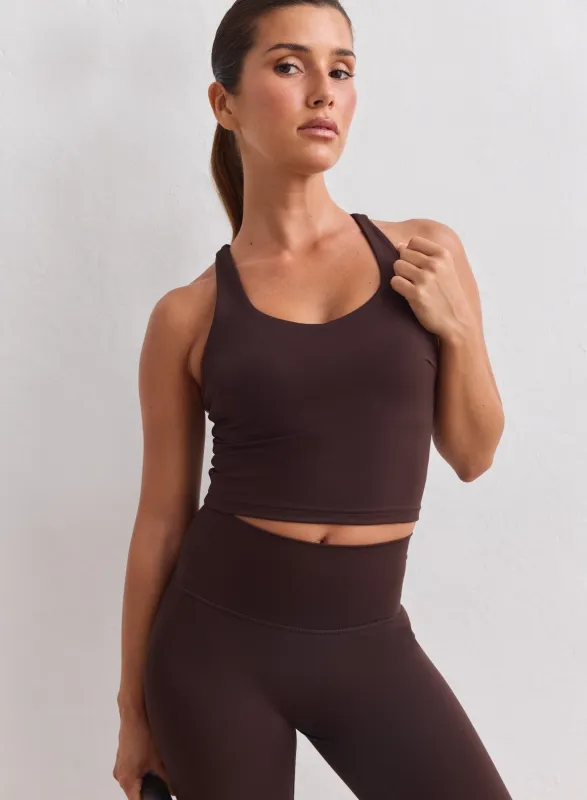 Chocolate Sculpting Strappy Bralette made by Aimn