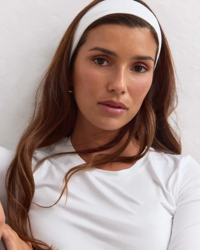 White Soft Basic Headband made by Aimn