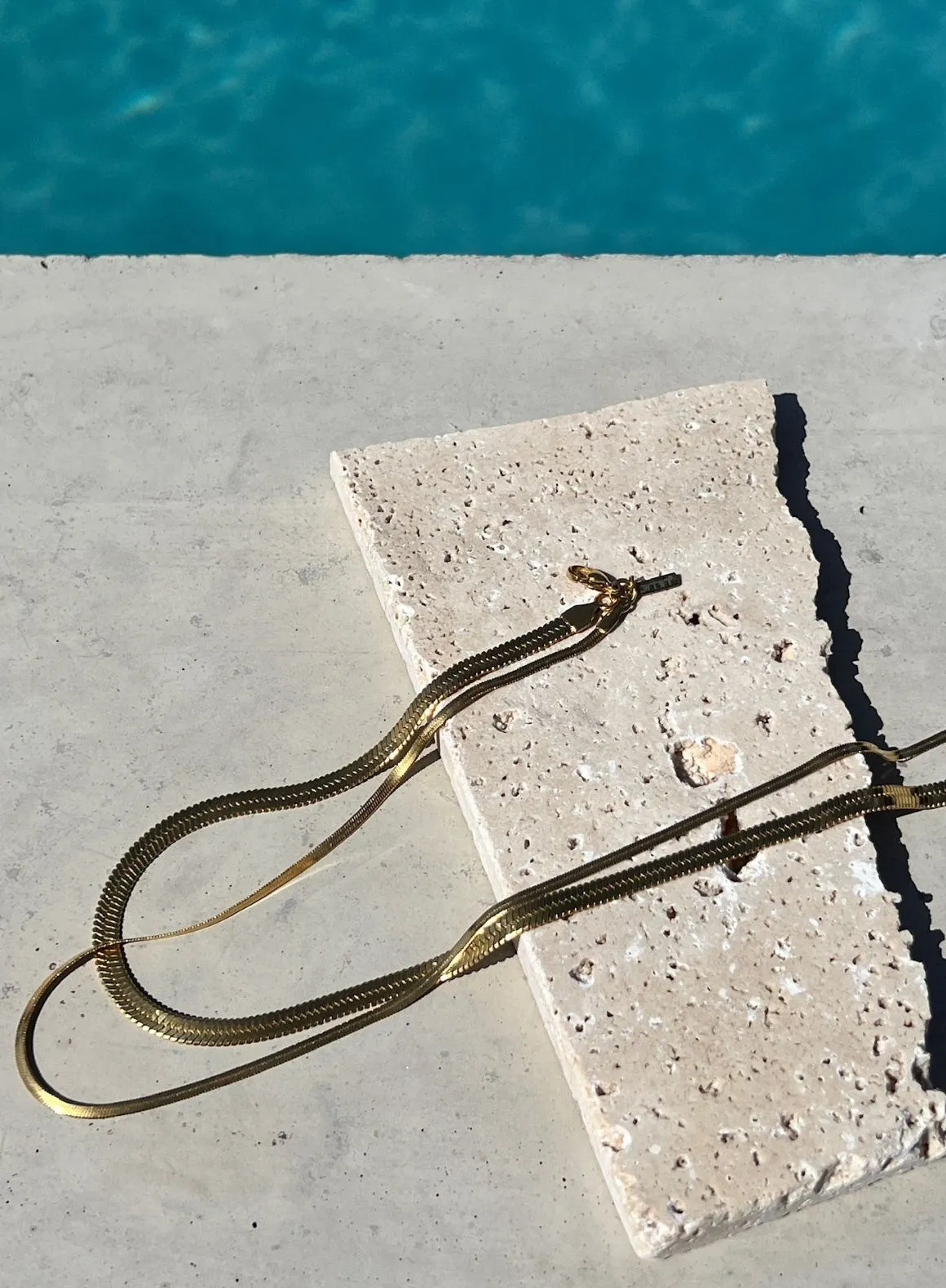 Gold Waterproof Double Necklace sold by Aimn product image thumbnail 2