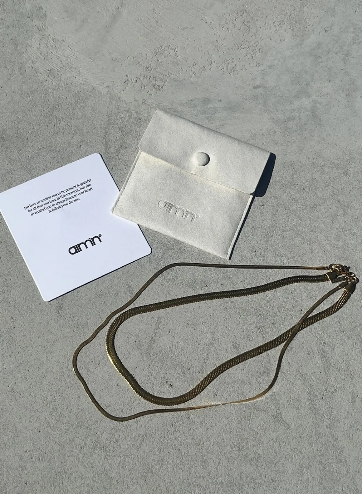 Gold Waterproof Double Necklace sold by Aimn product image thumbnail 4