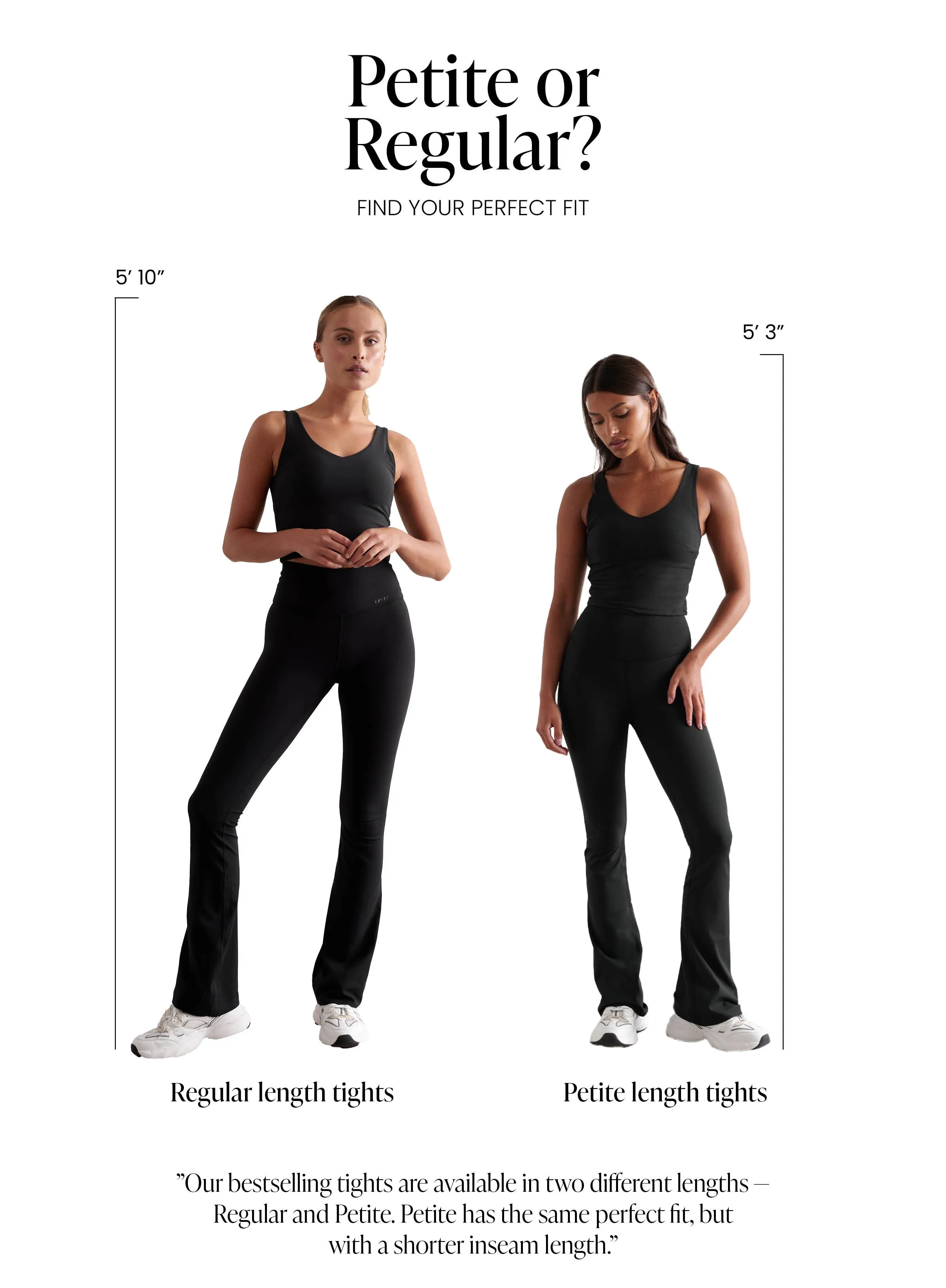 Black Sense Flare Petite Tights sold by Aimn product image thumbnail 3