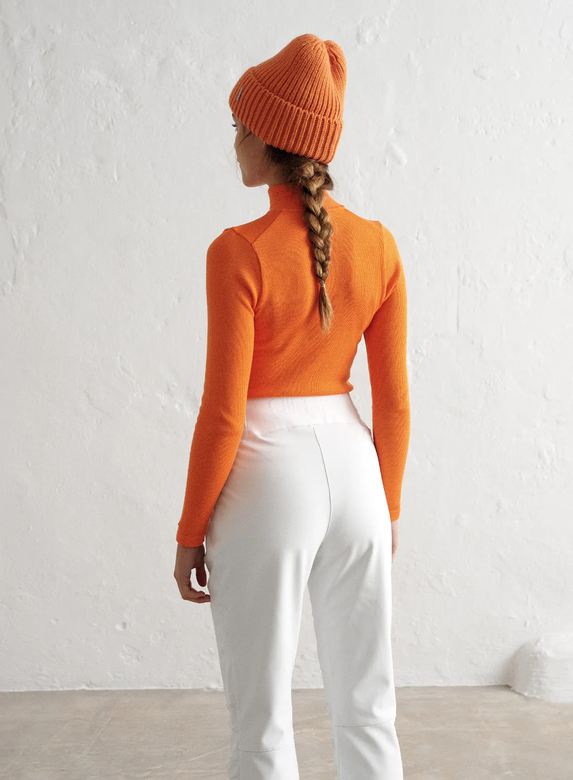 Orange Ribbed Wool Half Zip sold by Aimn product image thumbnail 5