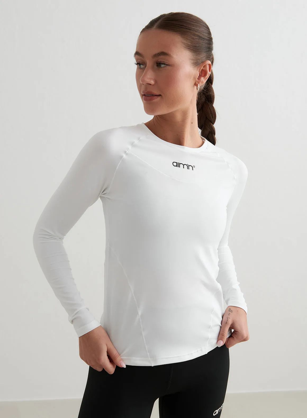 White Soft Basic Long Sleeve sold by Aimn