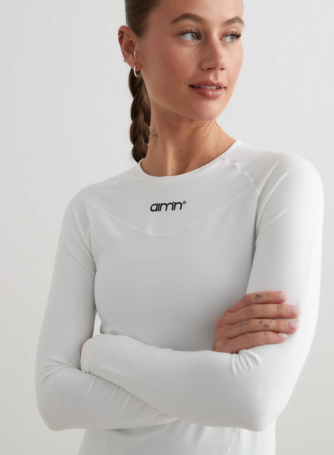 White Soft Basic Long Sleeve sold by Aimn product image thumbnail 4