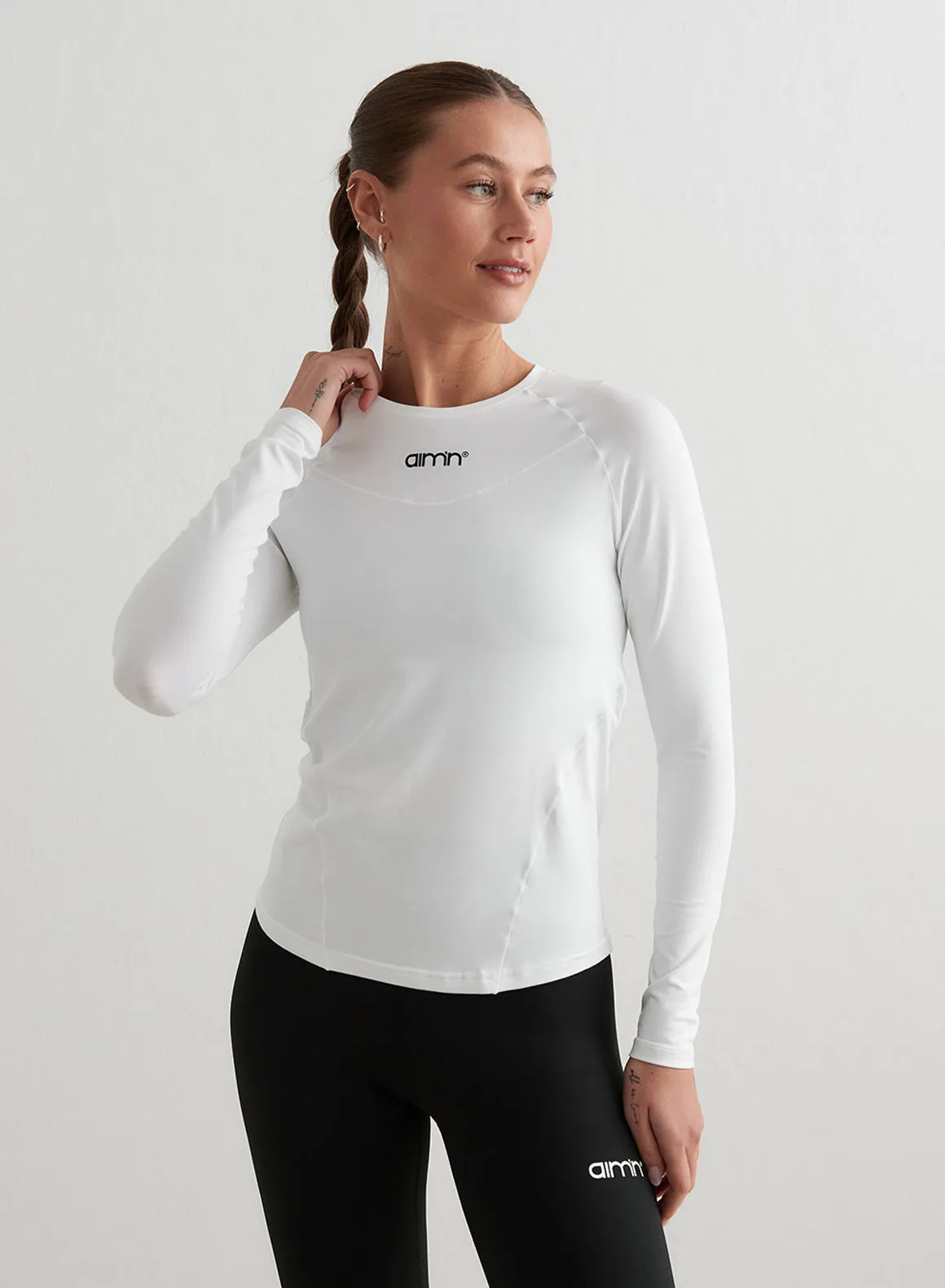 White Soft Basic Long Sleeve sold by Aimn product image thumbnail 5