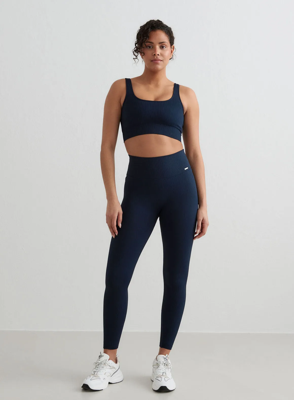 Navy Ribbed Seamless Bra sold by Aimn product image thumbnail 4