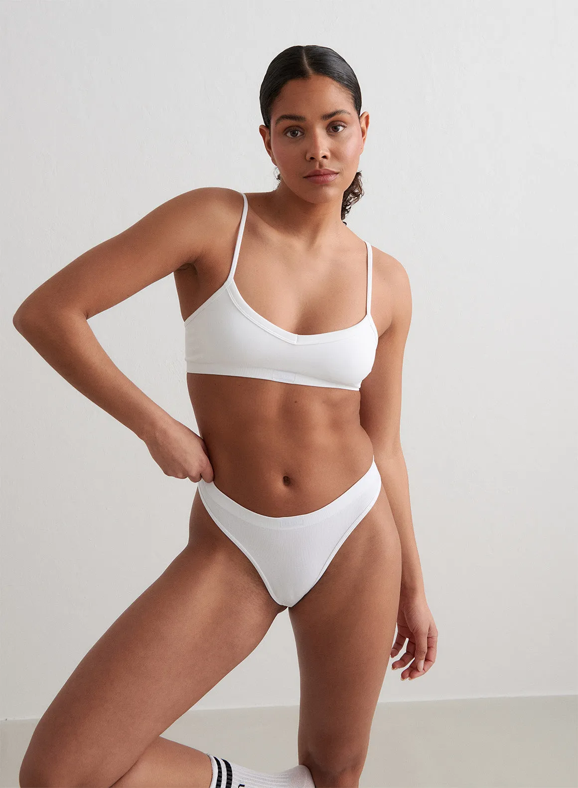 White Seamless Thong sold by Aimn product image thumbnail 3