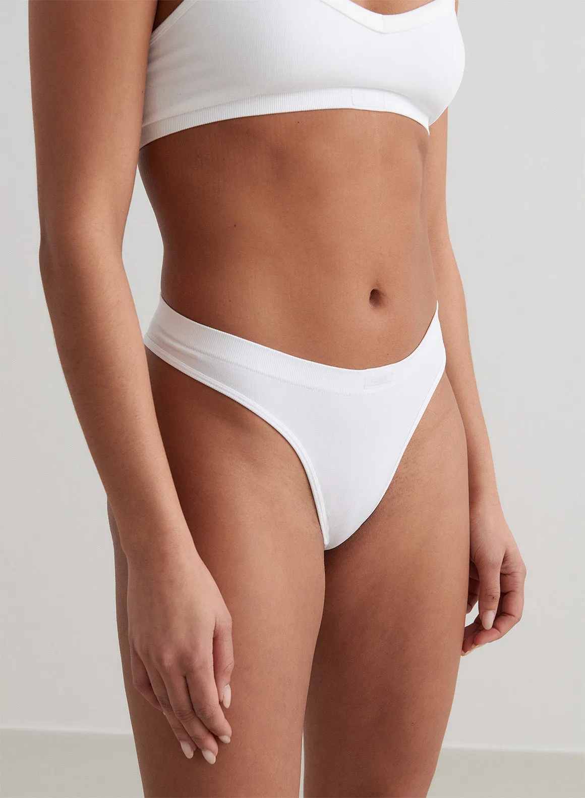 White Seamless Thong sold by Aimn product image thumbnail 2