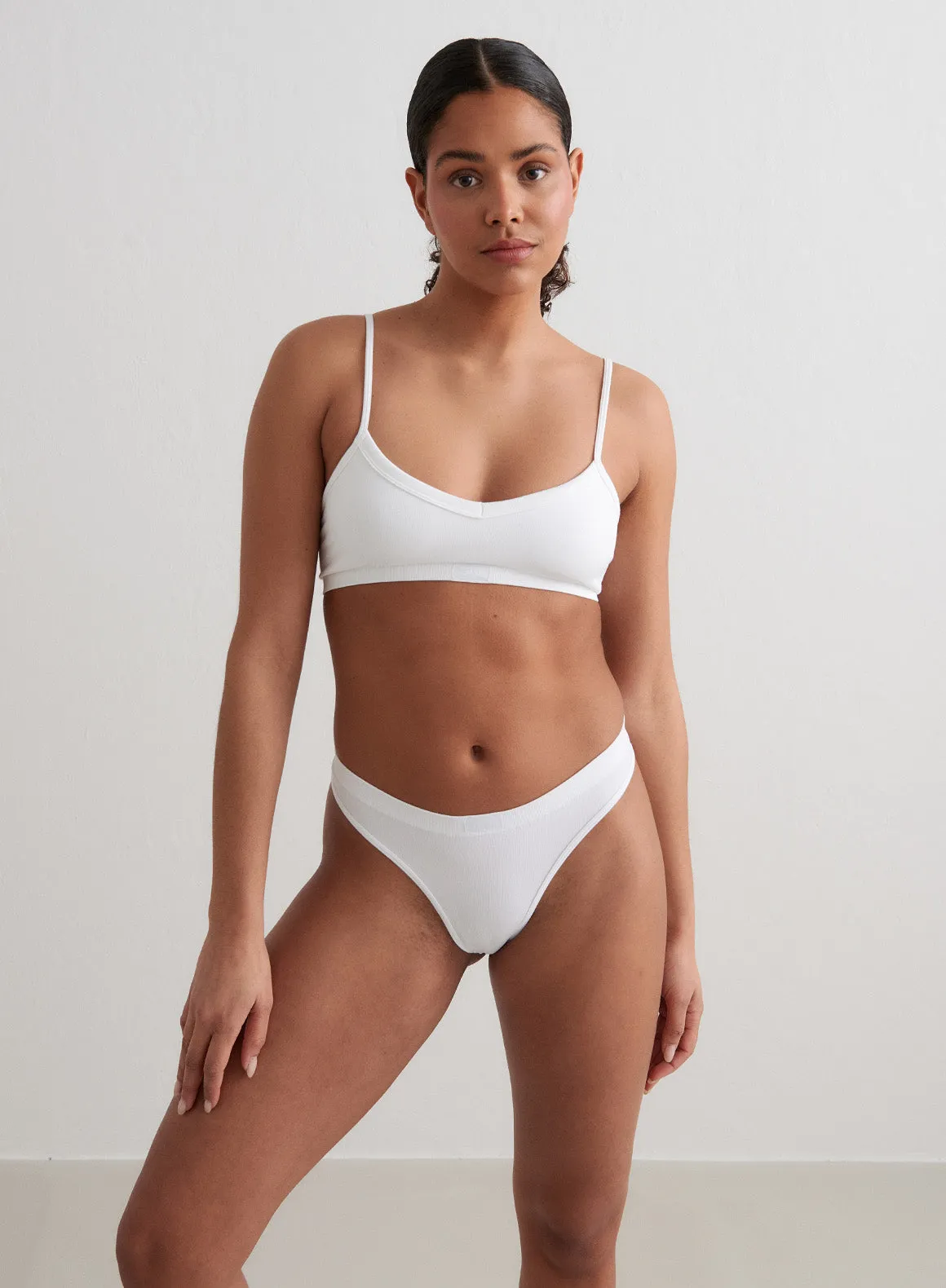 White Seamless Thong sold by Aimn product image thumbnail 5